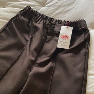 Danton Women’s Polyester Twill Center Crease Pants in Dark Brown, French Size 36